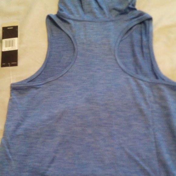 New Adidas Racer Back Purple Sleeveless Hoodie Kangaroo Pocket Top Size L/G - Picture 7 of 10